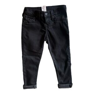 True Religion Juniors 24 Black Denim Rolled Capri Jeans Ricky Style
